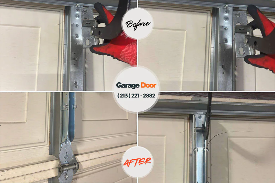 Before and after: garage door repair Palos Hills, IL
